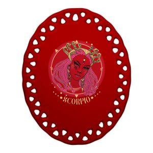 Zodiac Scorpio Scorpion Goddess Queen Ceramic Oval Ornament