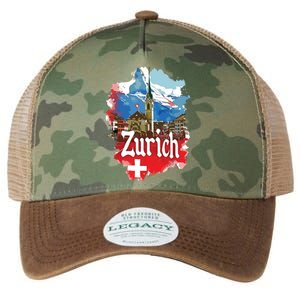 Zurich Switzerland Swiss Flag City Souvenir Legacy Tie Dye Trucker Hat