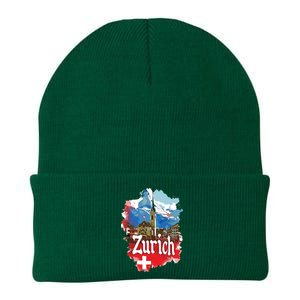 Zurich Switzerland Swiss Flag City Souvenir Knit Cap Winter Beanie