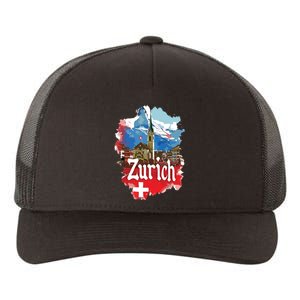 Zurich Switzerland Swiss Flag City Souvenir Yupoong Adult 5-Panel Trucker Hat