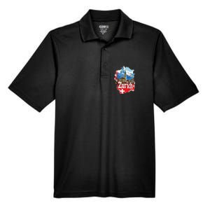 Zurich Switzerland Swiss Flag City Souvenir Men's Origin Performance Pique Polo