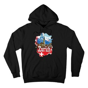 Zurich Switzerland Swiss Flag City Souvenir Hoodie