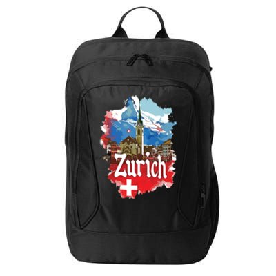 Zurich Switzerland Swiss Flag City Souvenir City Backpack