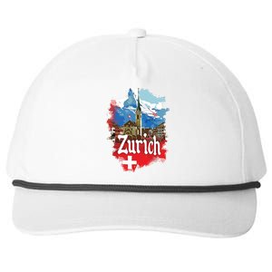 Zurich Switzerland Swiss Flag City Souvenir Snapback Five-Panel Rope Hat