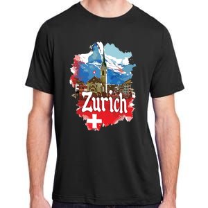 Zurich Switzerland Swiss Flag City Souvenir Adult ChromaSoft Performance T-Shirt