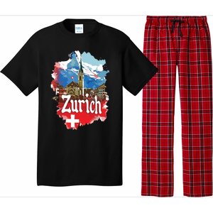 Zurich Switzerland Swiss Flag City Souvenir Pajama Set