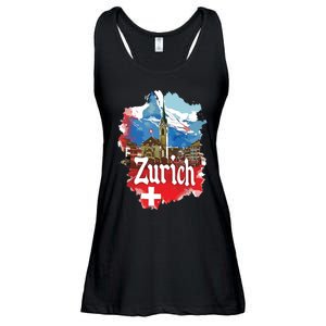 Zurich Switzerland Swiss Flag City Souvenir Ladies Essential Flowy Tank