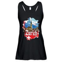 Zurich Switzerland Swiss Flag City Souvenir Ladies Essential Flowy Tank