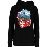 Zurich Switzerland Swiss Flag City Souvenir Womens Funnel Neck Pullover Hood