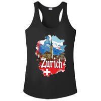 Zurich Switzerland Swiss Flag City Souvenir Ladies PosiCharge Competitor Racerback Tank