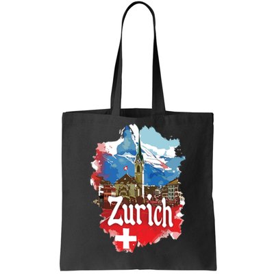 Zurich Switzerland Swiss Flag City Souvenir Tote Bag