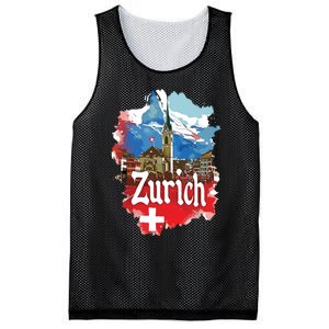 Zurich Switzerland Swiss Flag City Souvenir Mesh Reversible Basketball Jersey Tank