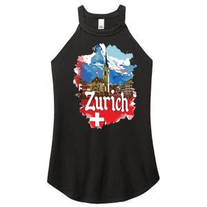 Zurich Switzerland Swiss Flag City Souvenir Women's Perfect Tri Rocker Tank