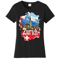 Zurich Switzerland Swiss Flag City Souvenir Women's T-Shirt