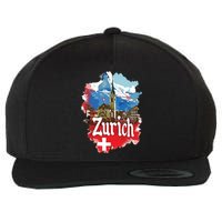 Zurich Switzerland Swiss Flag City Souvenir Wool Snapback Cap