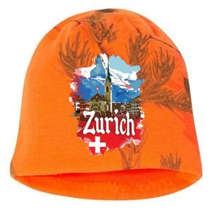 Zurich Switzerland Swiss Flag City Souvenir Kati - Camo Knit Beanie