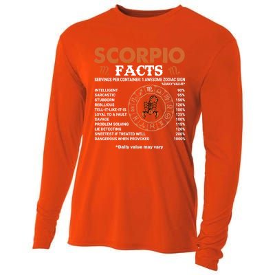 Zodiac Sign Scorpio Facts Gift Cooling Performance Long Sleeve Crew