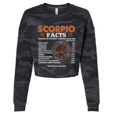 Zodiac Sign Scorpio Facts Gift Cropped Pullover Crew