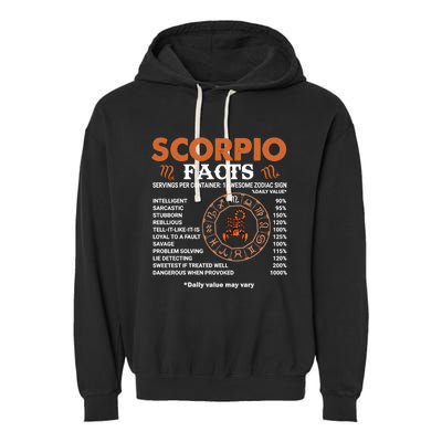 Zodiac Sign Scorpio Facts Gift Garment-Dyed Fleece Hoodie