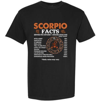 Zodiac Sign Scorpio Facts Gift Garment-Dyed Heavyweight T-Shirt