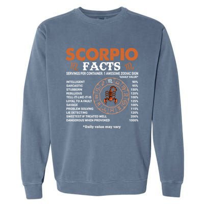 Zodiac Sign Scorpio Facts Gift Garment-Dyed Sweatshirt