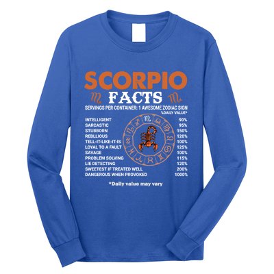 Zodiac Sign Scorpio Facts Gift Long Sleeve Shirt