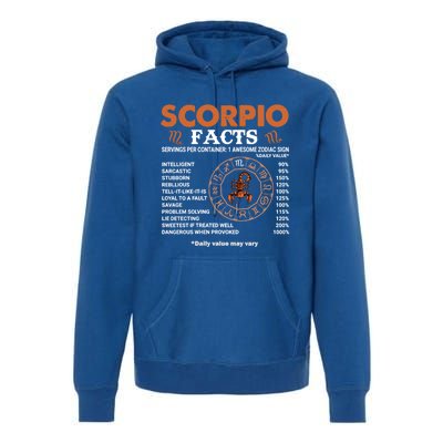 Zodiac Sign Scorpio Facts Gift Premium Hoodie