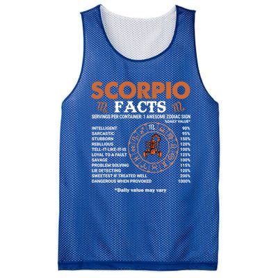 Zodiac Sign Scorpio Facts Gift Mesh Reversible Basketball Jersey Tank