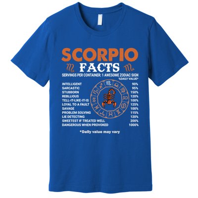 Zodiac Sign Scorpio Facts Gift Premium T-Shirt