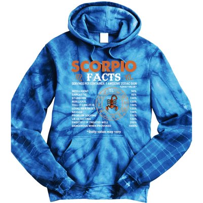 Zodiac Sign Scorpio Facts Gift Tie Dye Hoodie