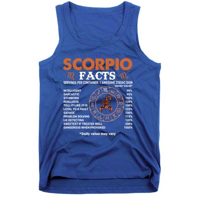 Zodiac Sign Scorpio Facts Gift Tank Top