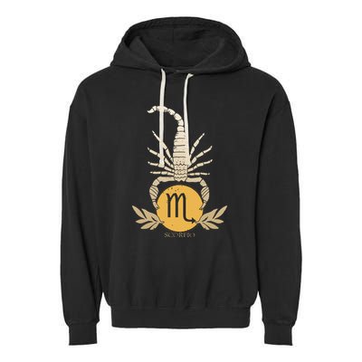 Zodiac Scorpio Scorpion Symbol Garment-Dyed Fleece Hoodie