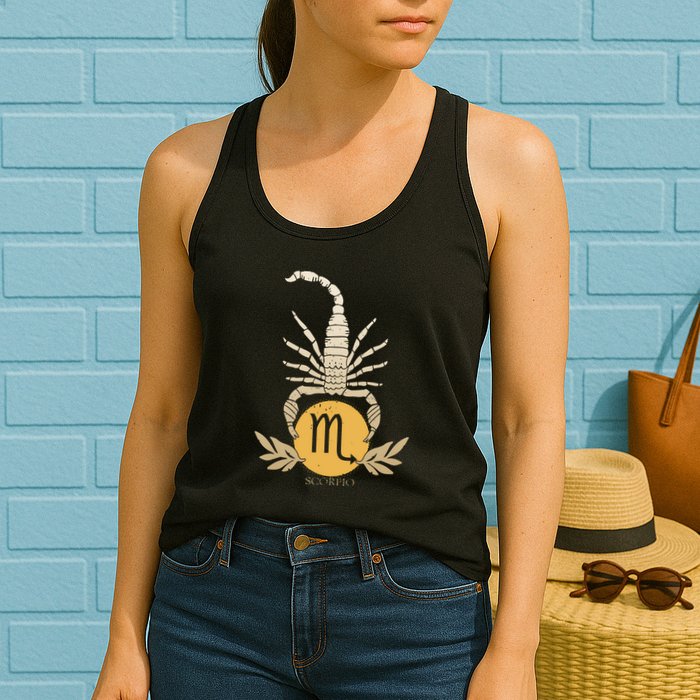 Zodiac Scorpio Scorpion Symbol Womens Tank Top
