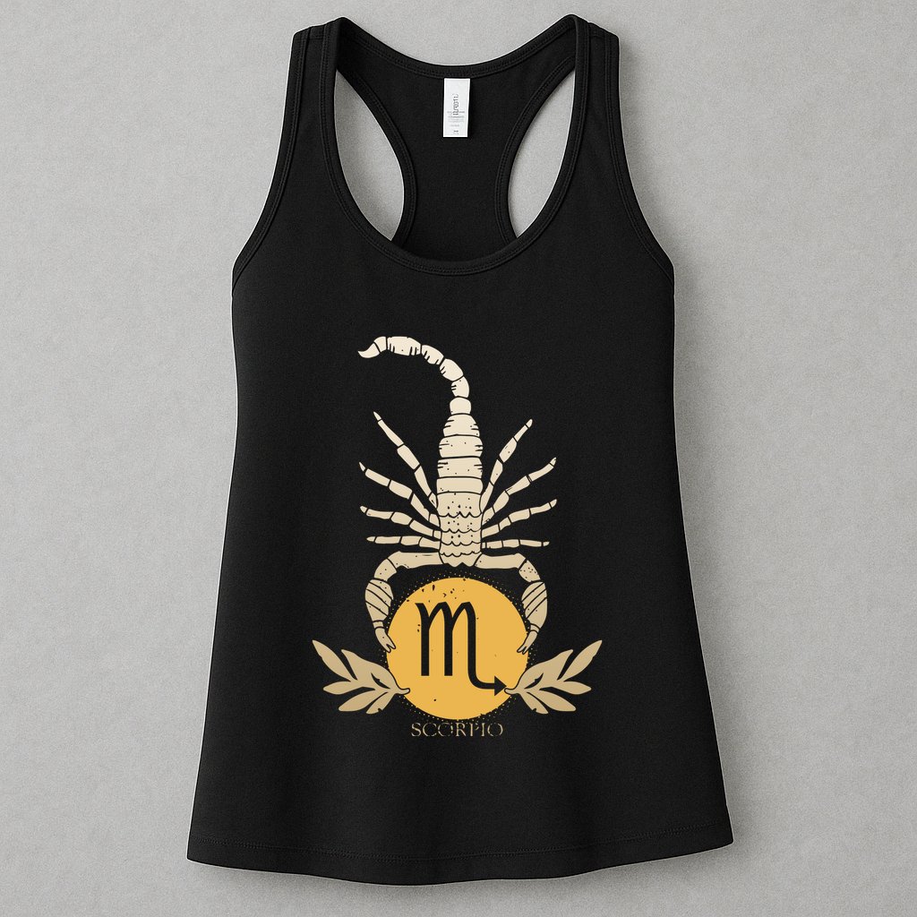 Zodiac Scorpio Scorpion Symbol Womens Tank Top