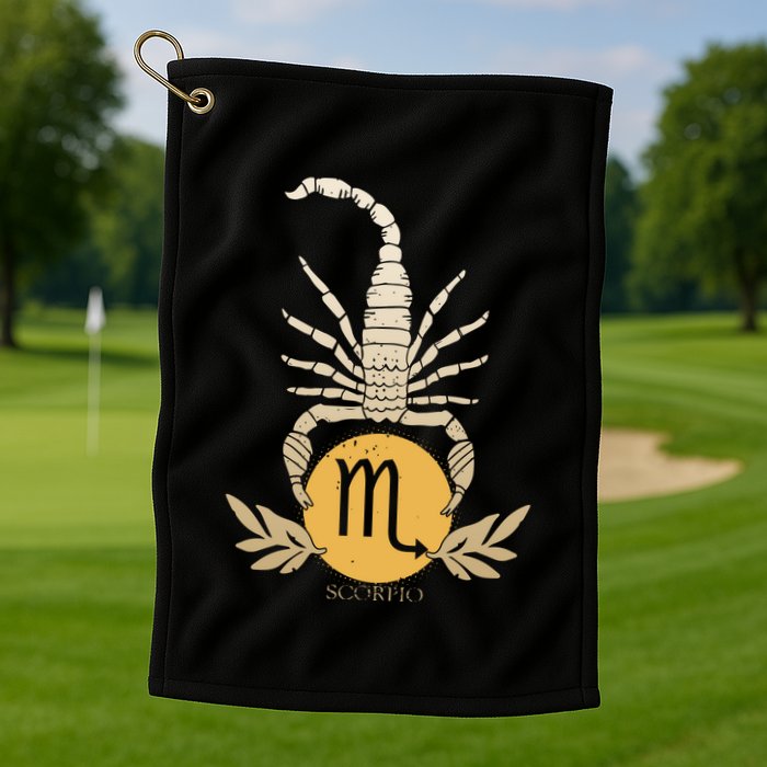 Zodiac Scorpio Scorpion Symbol Golf Towel