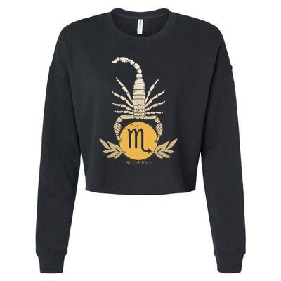 Zodiac Scorpio Scorpion Symbol Cropped Pullover Crew