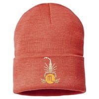 Zodiac Scorpio Scorpion Symbol Sustainable Knit Beanie