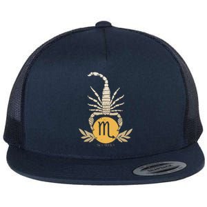 Zodiac Scorpio Scorpion Symbol Flat Bill Trucker Hat