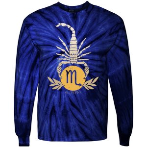 Zodiac Scorpio Scorpion Symbol Tie-Dye Long Sleeve Shirt