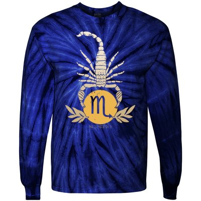 Zodiac Scorpio Scorpion Symbol Tie-Dye Long Sleeve Shirt