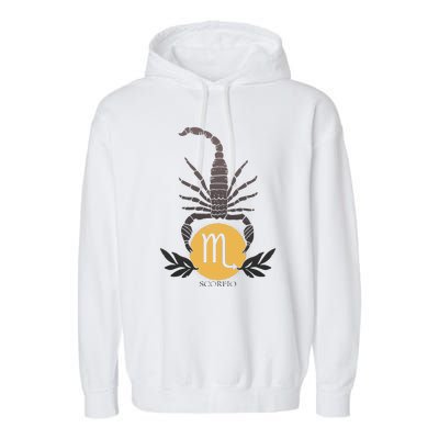 Zodiac Scorpio Scorpion Symbol Garment-Dyed Fleece Hoodie