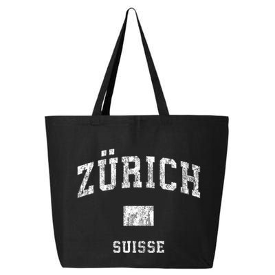 Zurich Switzerland Suisse Vintage Athletic Sports Design 25L Jumbo Tote