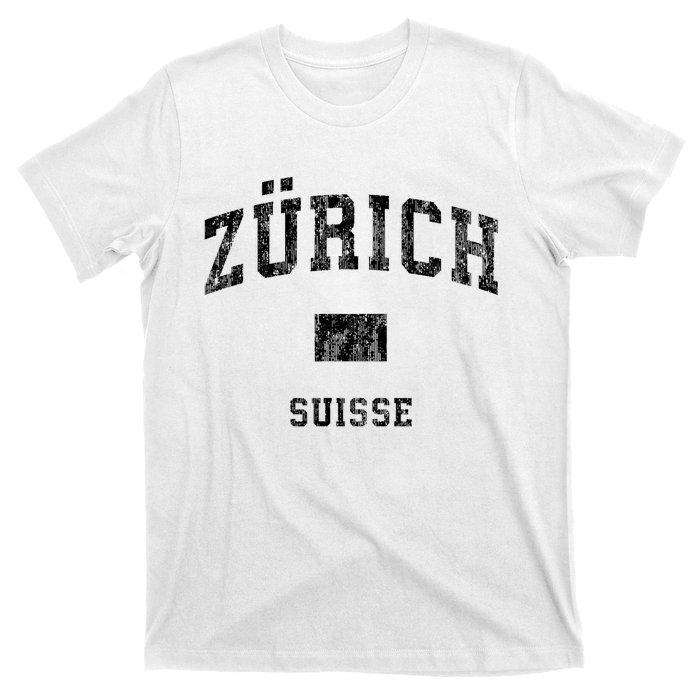 Zurich Switzerland Suisse Vintage Athletic Sports Design T-Shirt