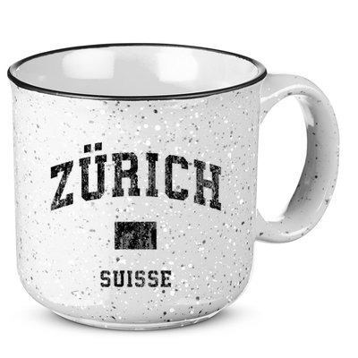Zurich Switzerland Suisse Vintage Athletic Sports Design 15oz Campfire Ceramic Mug