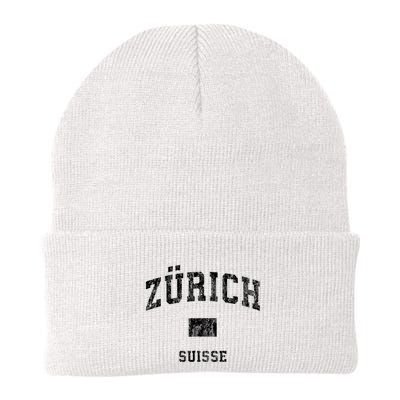 Zurich Switzerland Suisse Vintage Athletic Sports Design Beanie