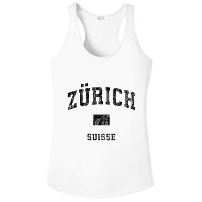 Zurich Switzerland Suisse Vintage Athletic Sports Design Ladies PosiCharge Competitor Racerback Tank