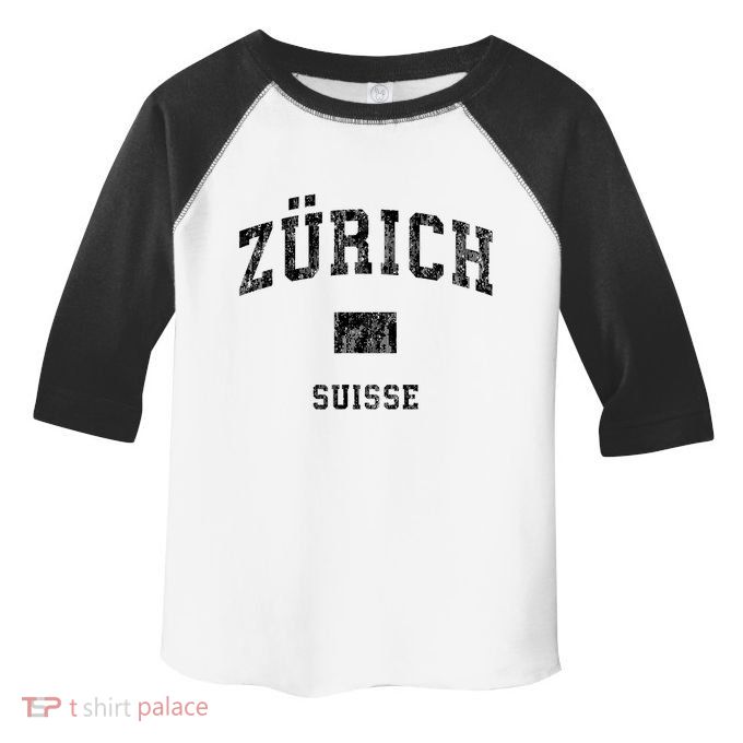 Zurich Switzerland Suisse Vintage Athletic Sports Design Toddler Fine Jersey T-Shirt