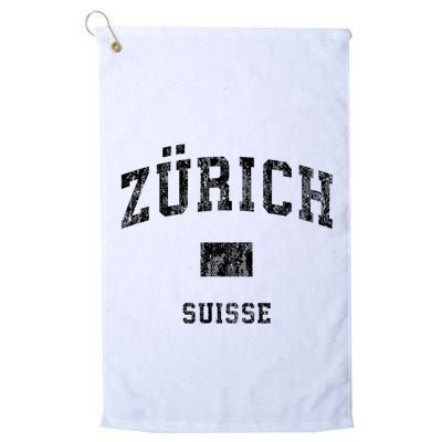 Zurich Switzerland Suisse Vintage Athletic Sports Design Golf Towel