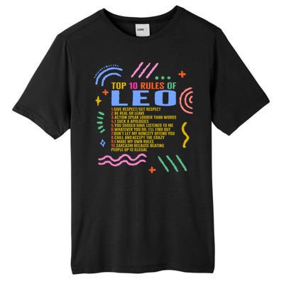 Zodiac Sign Top 10 Rules Of Leo Sunflower Astrology Lover Gift Tall Fusion ChromaSoft Performance T-Shirt