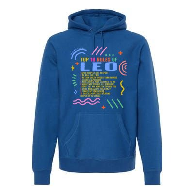 Zodiac Sign Top 10 Rules Of Leo Sunflower Astrology Lover Gift Premium Hoodie